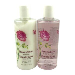 Crabtree & Evelyn Rosewater Set Bath Shower Gel and Body Lotion 8.5 fl oz each